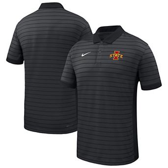 Men's Nike Black Iowa State Cyclones 2025 Early Season Coaches Sideline Victory Stripe Performance Polo
