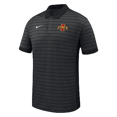 Men's Nike Black Iowa State Cyclones 2025 Early Season Coaches Sideline Victory Stripe Performance Polo