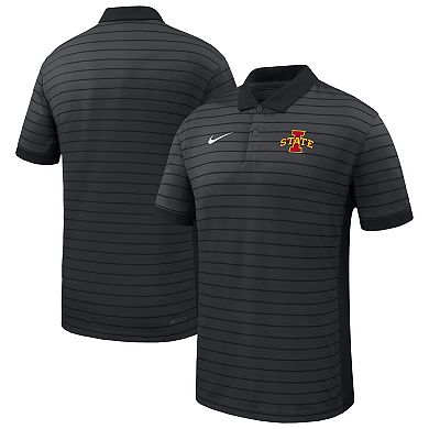 Men's Nike Black Iowa State Cyclones 2025 Early Season Coaches Sideline Victory Stripe Performance Polo
