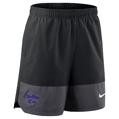 Men's Nike Black Kansas State Wildcats 2025 Sideline Performance Shorts
