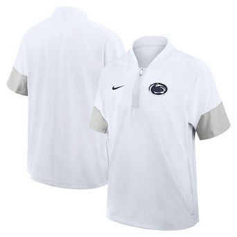 Men's Nike White Penn State Nittany Lions 2025 Sideline Short Sleeve Quarter-Zip Coach Jacket
