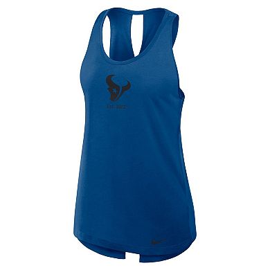 Women's Nike Navy Houston Texans Glory Crisscross Performance Tank Top
