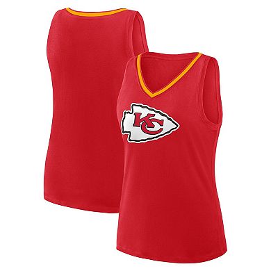 Women's Logo Athletic Red Kansas City Chiefs Stellar Win V-Neck Tank Top