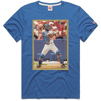 Men's Homage Mike Piazza Royal New York Mets 1999 Topps Baseball Card Player T-Shirt
