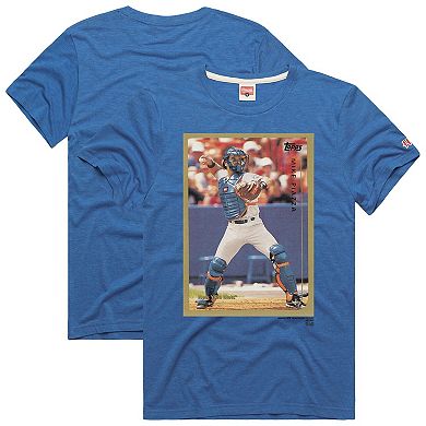 Men's Homage Mike Piazza Royal New York Mets 1999 Topps Baseball Card Player T-Shirt