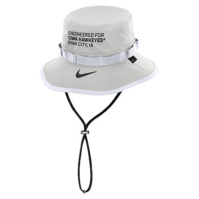 Men's Nike Gray Iowa Hawkeyes 2025 Sideline Apex Boonie Performance Bucket Hat