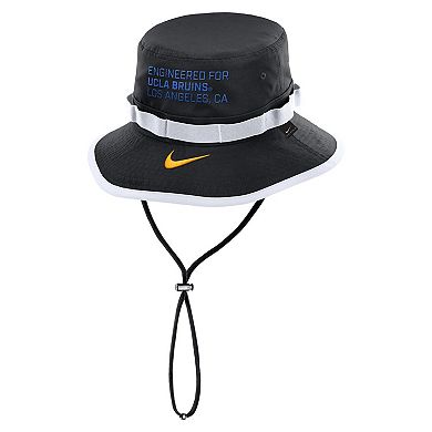 Men's Nike Black UCLA Bruins 2025 Sideline Apex Boonie Performance Bucket Hat
