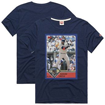 Men's Homage David Ortiz Navy Boston Red Sox 2003 Topps Baseball Card Player T-Shirt