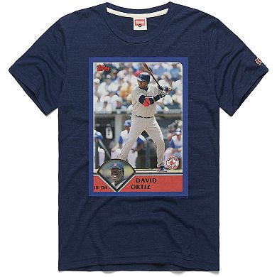 Men's Homage David Ortiz Navy Boston Red Sox 2003 Topps Baseball Card Player T-Shirt