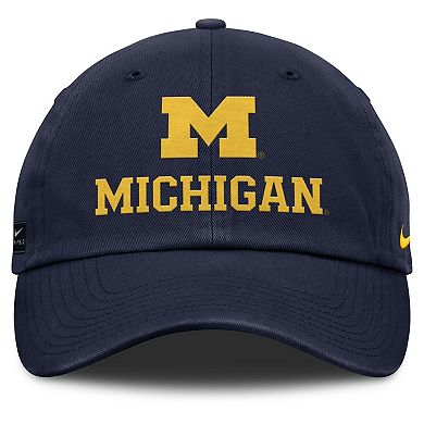 Men's Nike Navy Michigan Wolverines 2025 Sideline Club Adjustable Hat