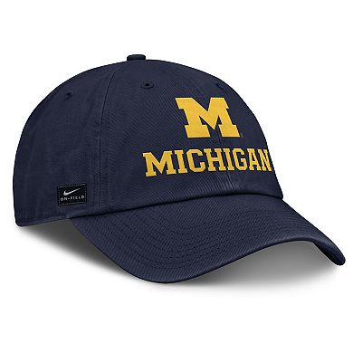 Men's Nike Navy Michigan Wolverines 2025 Sideline Club Adjustable Hat