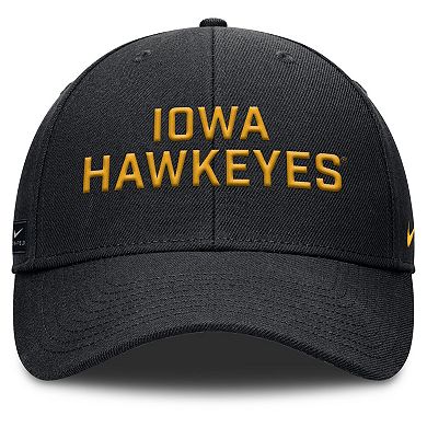 Men's Nike Black Iowa Hawkeyes Rise Practice Adjustable Hat