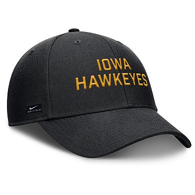 Men's Nike Black Iowa Hawkeyes Rise Practice Adjustable Hat