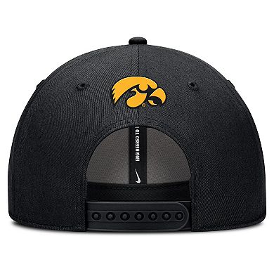 Men's Nike Black Iowa Hawkeyes Rise Practice Adjustable Hat