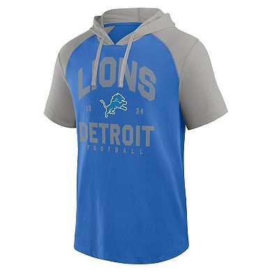 Men's Blue Detroit Lions Prime Hoodie T-Shirt