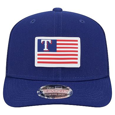 Men's New Era Royal Texas Rangers Flag 9SEVENTY Stretch-Snap Hat