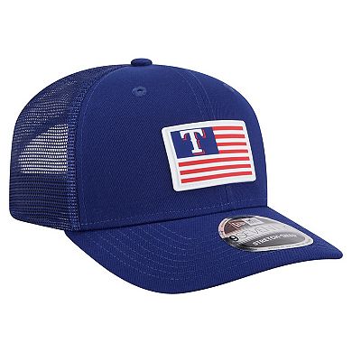 Men's New Era Royal Texas Rangers Flag 9SEVENTY Stretch-Snap Hat