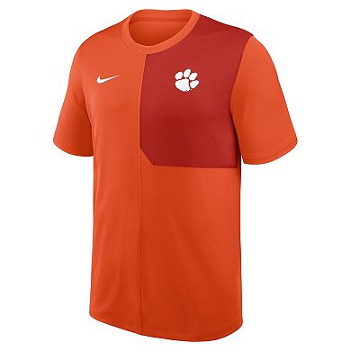 Men's Nike Orange Clemson Tigers 2025 Sideline UV Performance Coach T-Shirt
