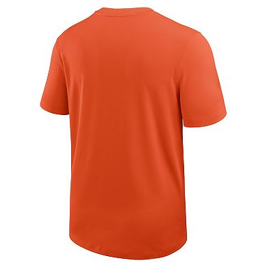 Men's Nike Orange Clemson Tigers 2025 Sideline UV Performance Coach T-Shirt