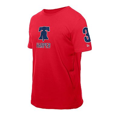 Men's New Era Bryce Harper Red Philadelphia Phillies Design Lab Name & Number T-Shirt