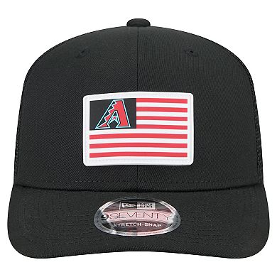 Men's New Era Black Arizona Diamondbacks Flag 9SEVENTY Stretch-Snap Hat