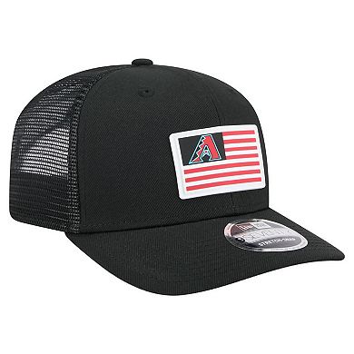 Men's New Era Black Arizona Diamondbacks Flag 9SEVENTY Stretch-Snap Hat