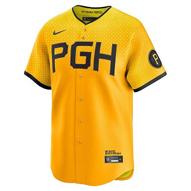 Men's Nike Paul Skenes Gold Pittsburgh Pirates City Connect Limited Player Jersey