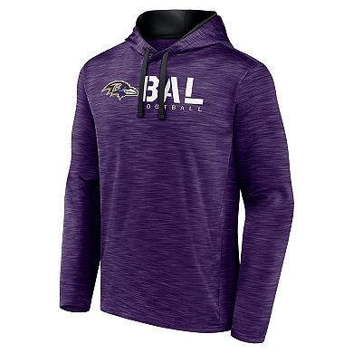 Men's Logo Athletic Purple Baltimore Ravens Head Start Pullover Hoodie