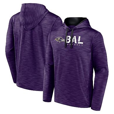 Men's Logo Athletic Purple Baltimore Ravens Head Start Pullover Hoodie