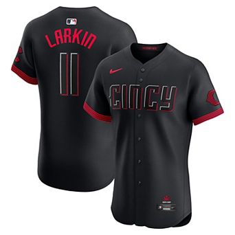 Men's Nike Barry Larkin Black Cincinnati Reds City Connect Elite Jersey