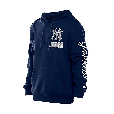 Men's New Era Aaron Judge Navy New York Yankees Design Lab Pullover Hoodie