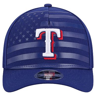 Men's New Era Royal Texas Rangers American Flag 9FORTY M-Crown A-Frame Adjustable Hat