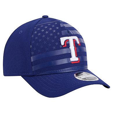 Men's New Era Royal Texas Rangers American Flag 9FORTY M-Crown A-Frame Adjustable Hat