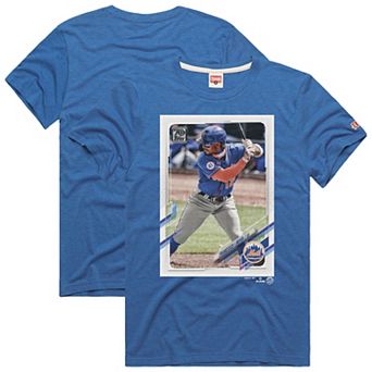Men's Homage Francisco Lindor Royal New York Mets 2021 Topps Baseball Card Player T-Shirt