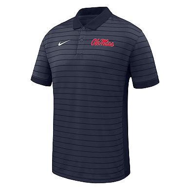 Men's Nike Navy Ole Miss Rebels 2025 Early Season Coaches Sideline Victory Stripe Performance Polo