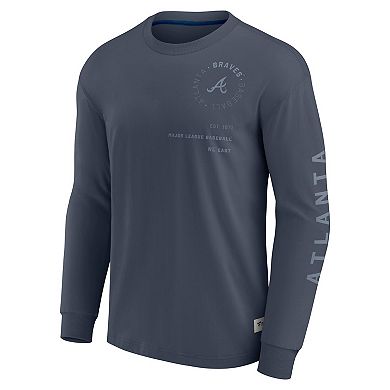 Men's Fanatics Blue Atlanta Braves Elements Future Ground Tonal Info Long Sleeve T-Shirt