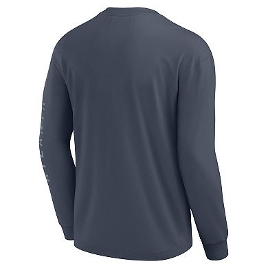 Men's Fanatics Blue Atlanta Braves Elements Future Ground Tonal Info Long Sleeve T-Shirt