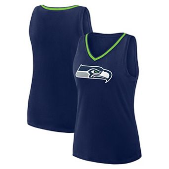 Women's College Navy Seattle Seahawks Stellar Win V-Neck Tank Top