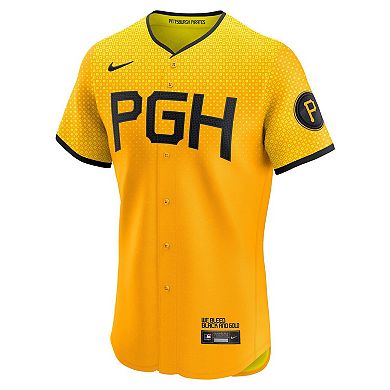Men's Nike Gold Pittsburgh Pirates City Connect Elite Jersey