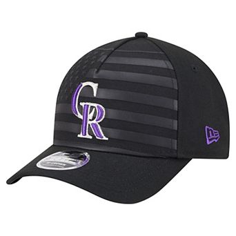 Men's New Era Black Colorado Rockies American Flag 9FORTY M-Crown A-Frame Adjustable Hat