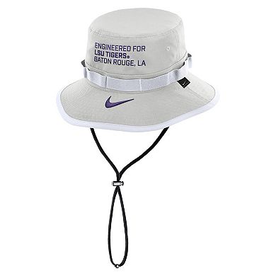 Men's Nike Gray LSU Tigers 2025 Sideline Apex Boonie Performance Bucket Hat