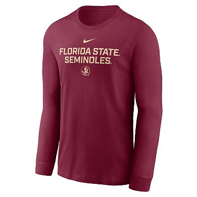 Men's Nike Garnet Florida State Seminoles 2025 Sideline Performance Long Sleeve T-Shirt