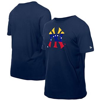 Men's New Era Navy New York Yankees Dominican Republic Flag Logo T-Shirt