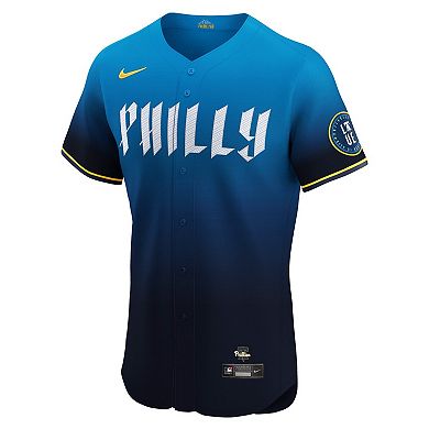 Men's Nike Bryce Harper Navy Philadelphia Phillies City Connect Elite Jersey