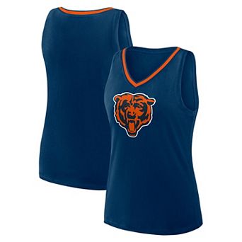 Women's Navy Chicago Bears Stellar Win V-Neck Tank Top
