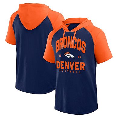Men's Logo Athletic Navy Denver Broncos Prime Hoodie T-Shirt