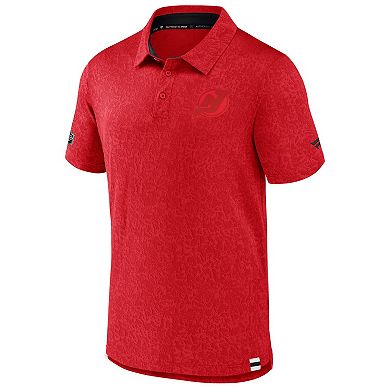 Men's Fanatics Red New Jersey Devils Authentic Pro Tonal Logo Jacquard Polo