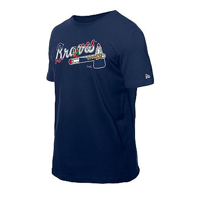 Men's New Era Navy Atlanta Braves Dominican Republic Flag Logo T-Shirt