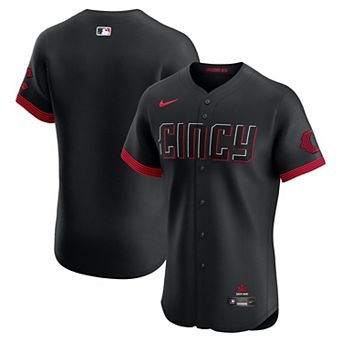 Men's Nike Black Cincinnati Reds City Connect Elite Jersey