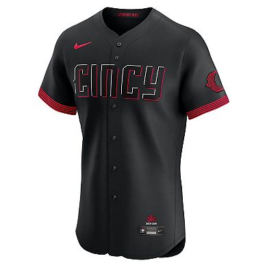 Men's Nike Black Cincinnati Reds City Connect Elite Jersey